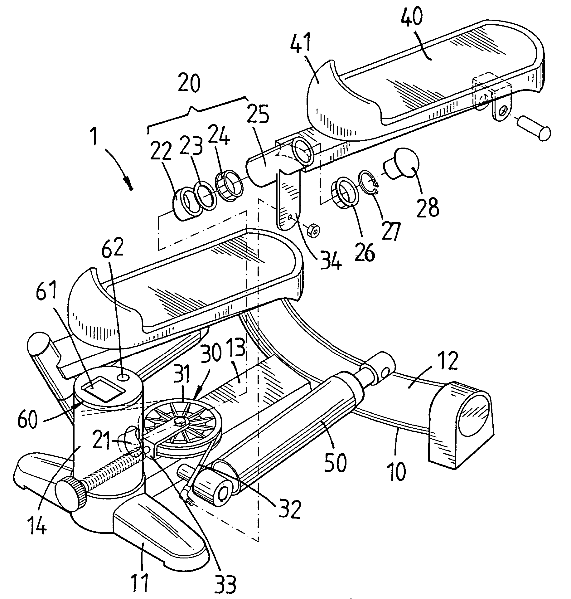 Treadmill for enabling a user to tread and twist