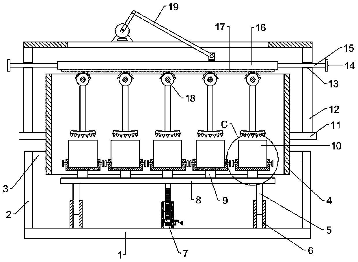 A batch processing equipment for circular arc grooves used in the shape of catering ingredients