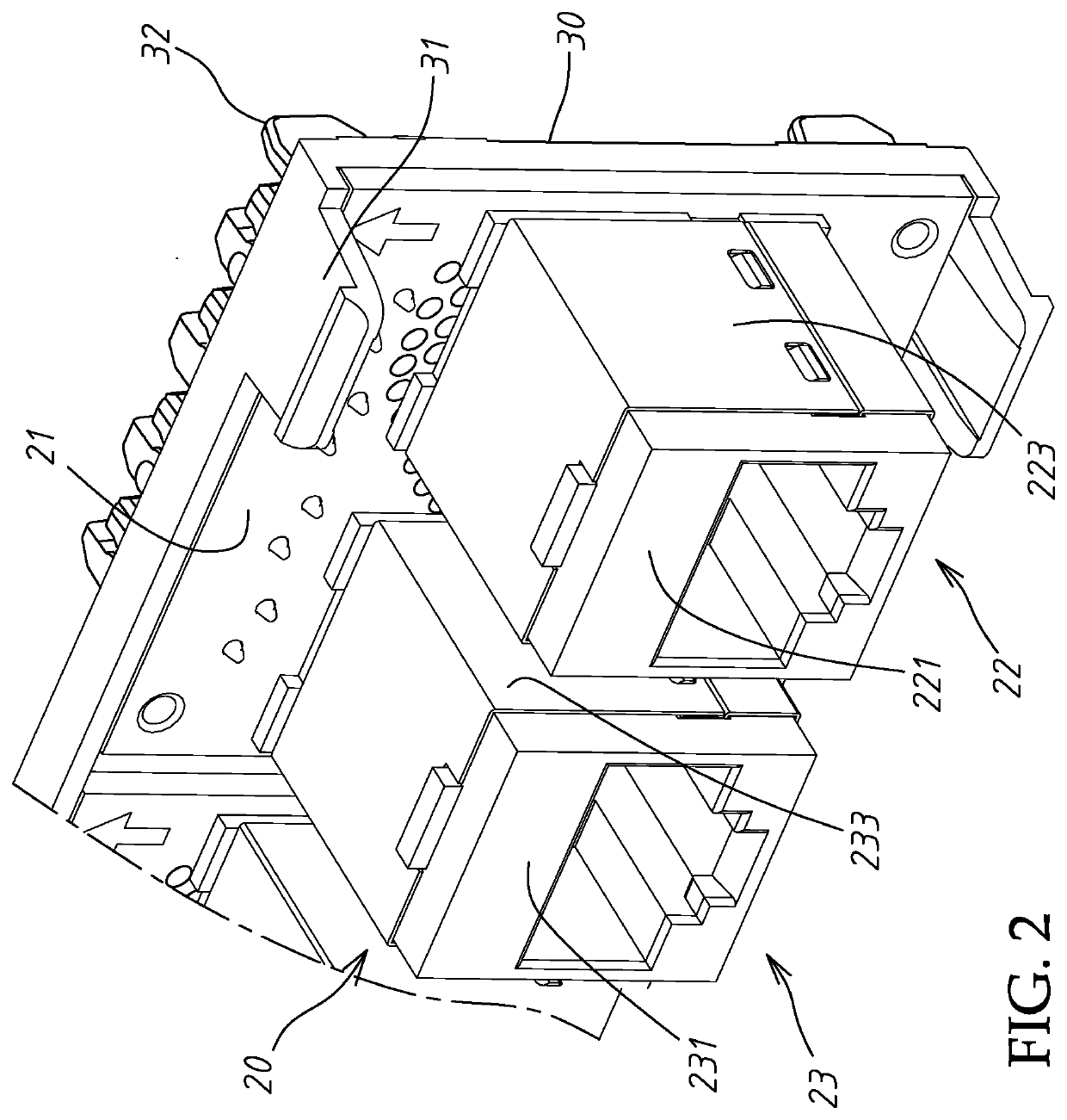 Multi-socket panel device with Anti-crosstalk structure