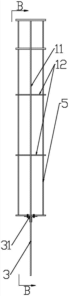 Horizontal splicing method of built-in steel rib type shear wall