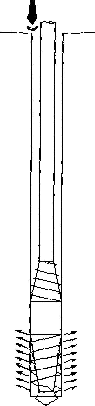 Rotating extrusion concrete filling pile construction method and equipment