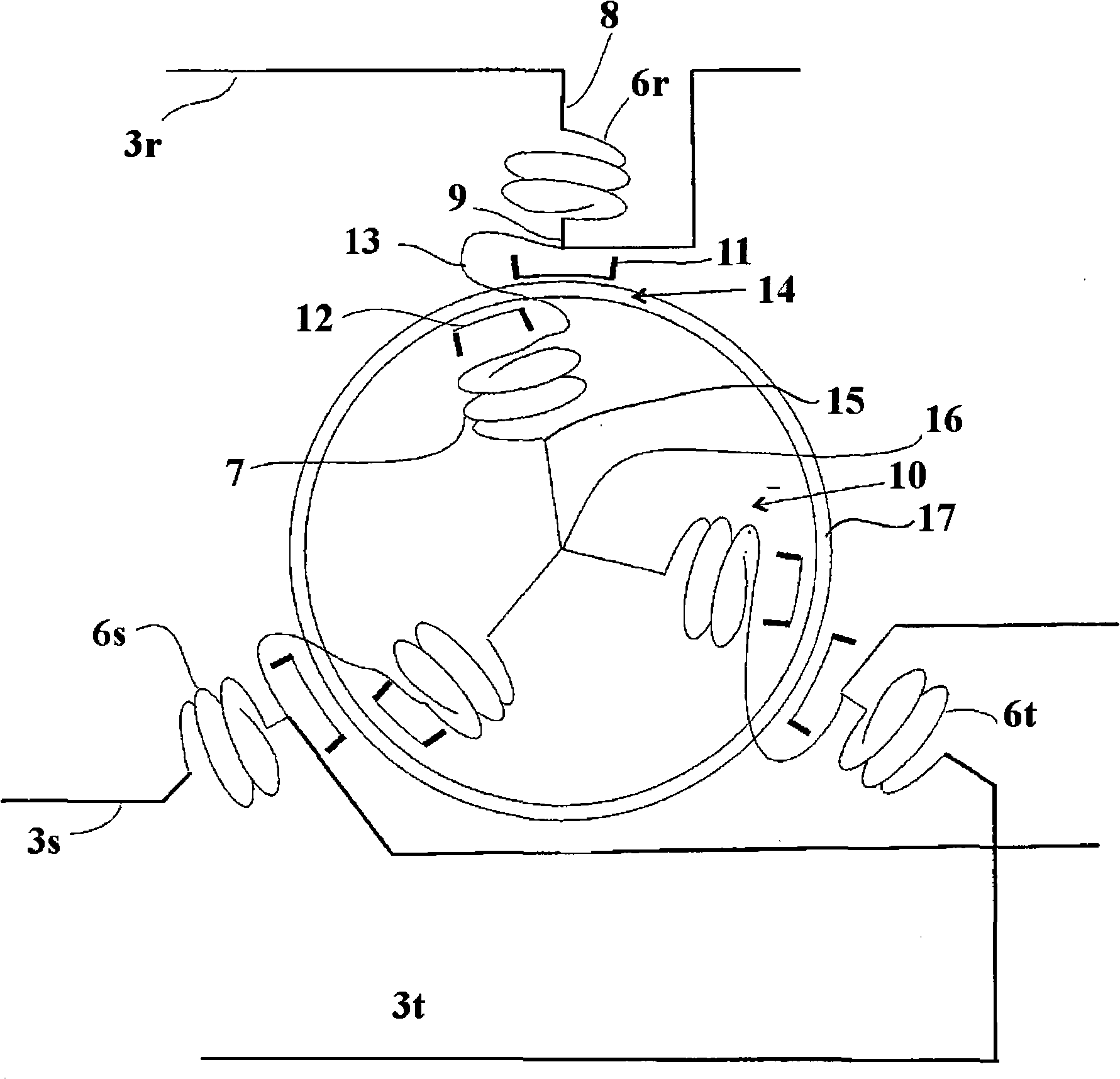 Induction regulator for controlling energy flow used in alternating current transmission network, and method for controlling the network