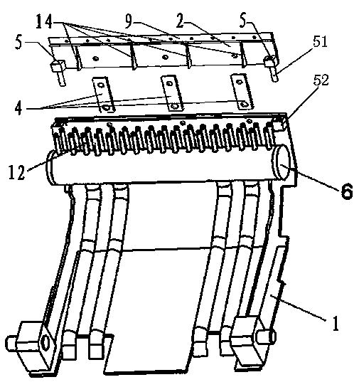 Split type hot continuous rolling cooling water retaining structure