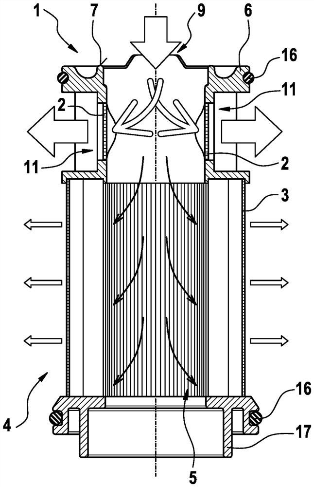 filter element with two filter media