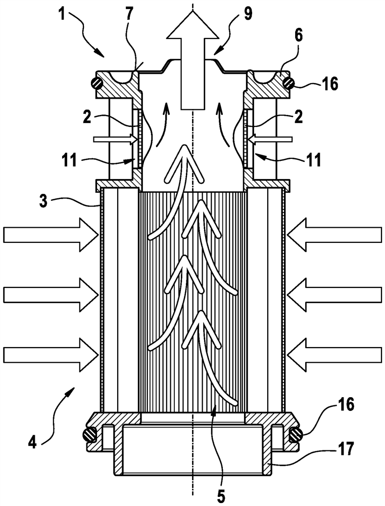 filter element with two filter media