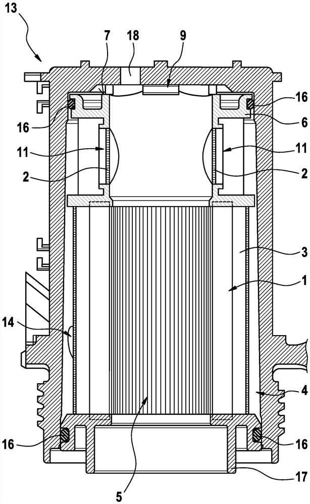 filter element with two filter media