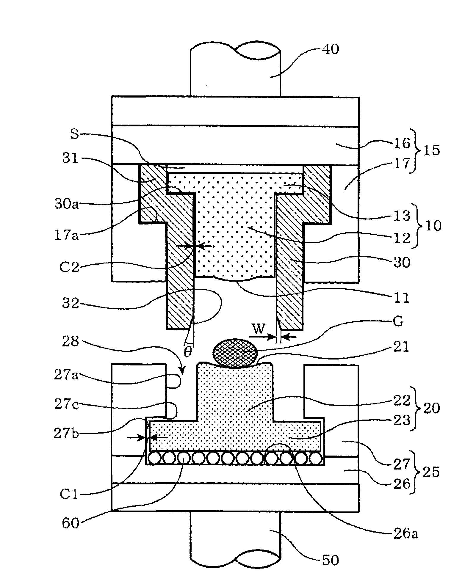 Mold press forming die and molded article manufacturing method