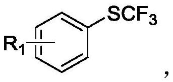 Method for converting substituted phenyl diazonium salts into trifluoromethylthiobenzene