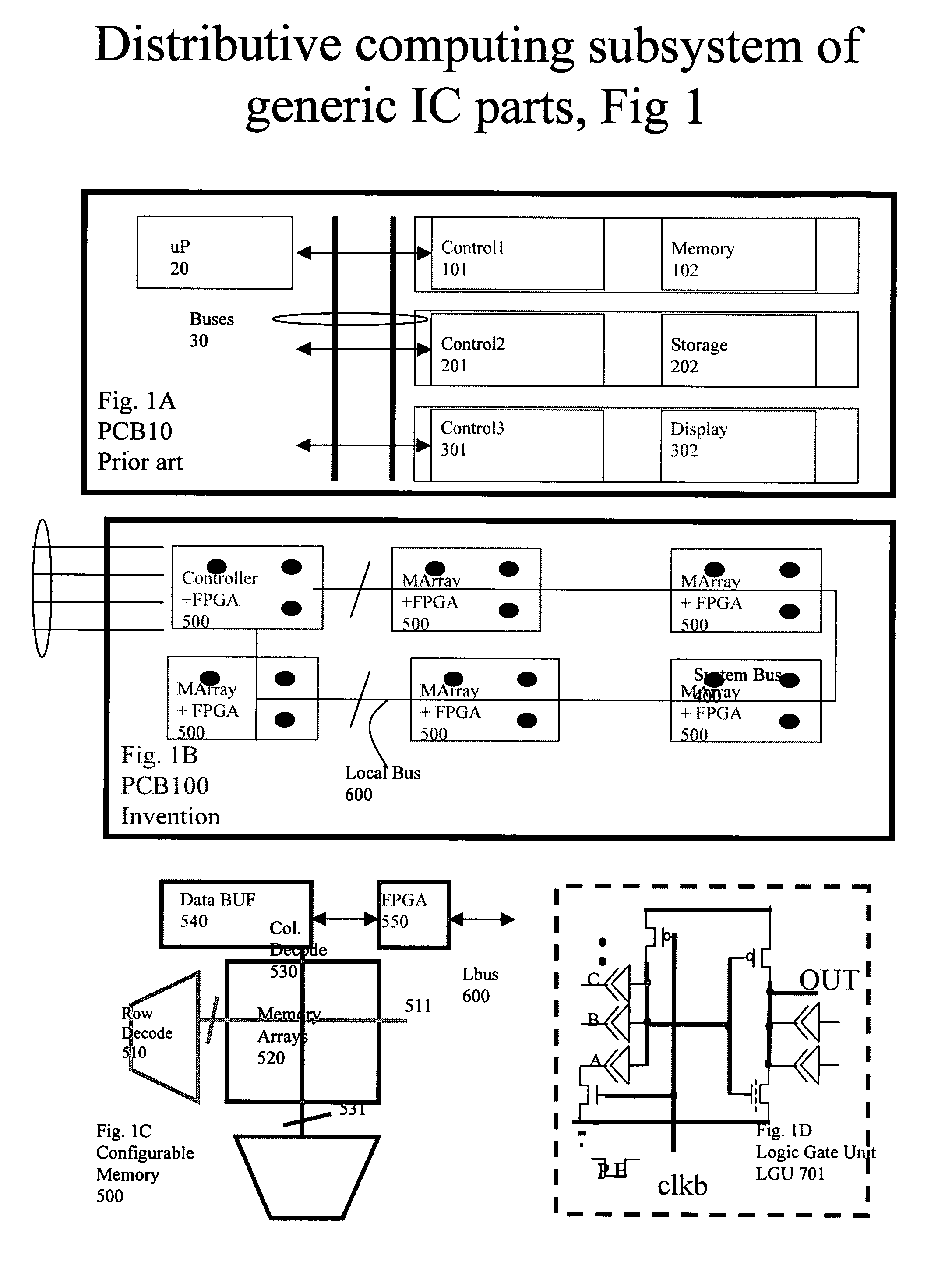 Distributive computing subsystem of generic IC parts