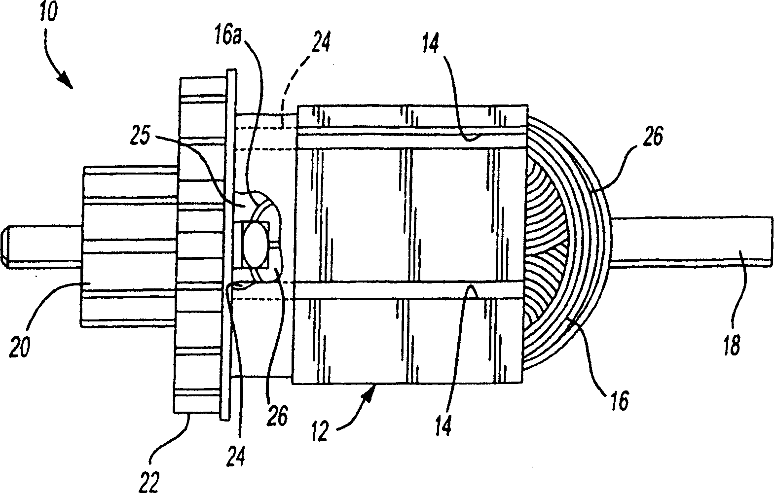 Dynamoelectric machine having an encapsulated coil structure