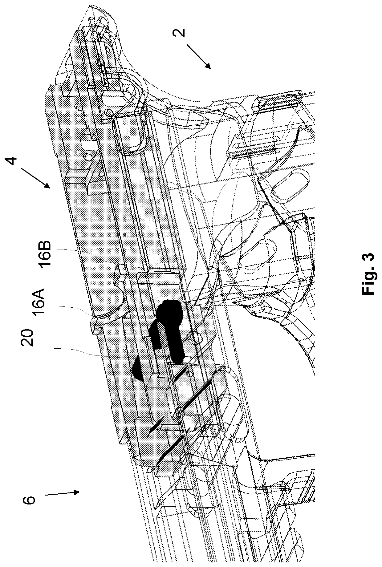 Pistol with optimized chassis anchoring