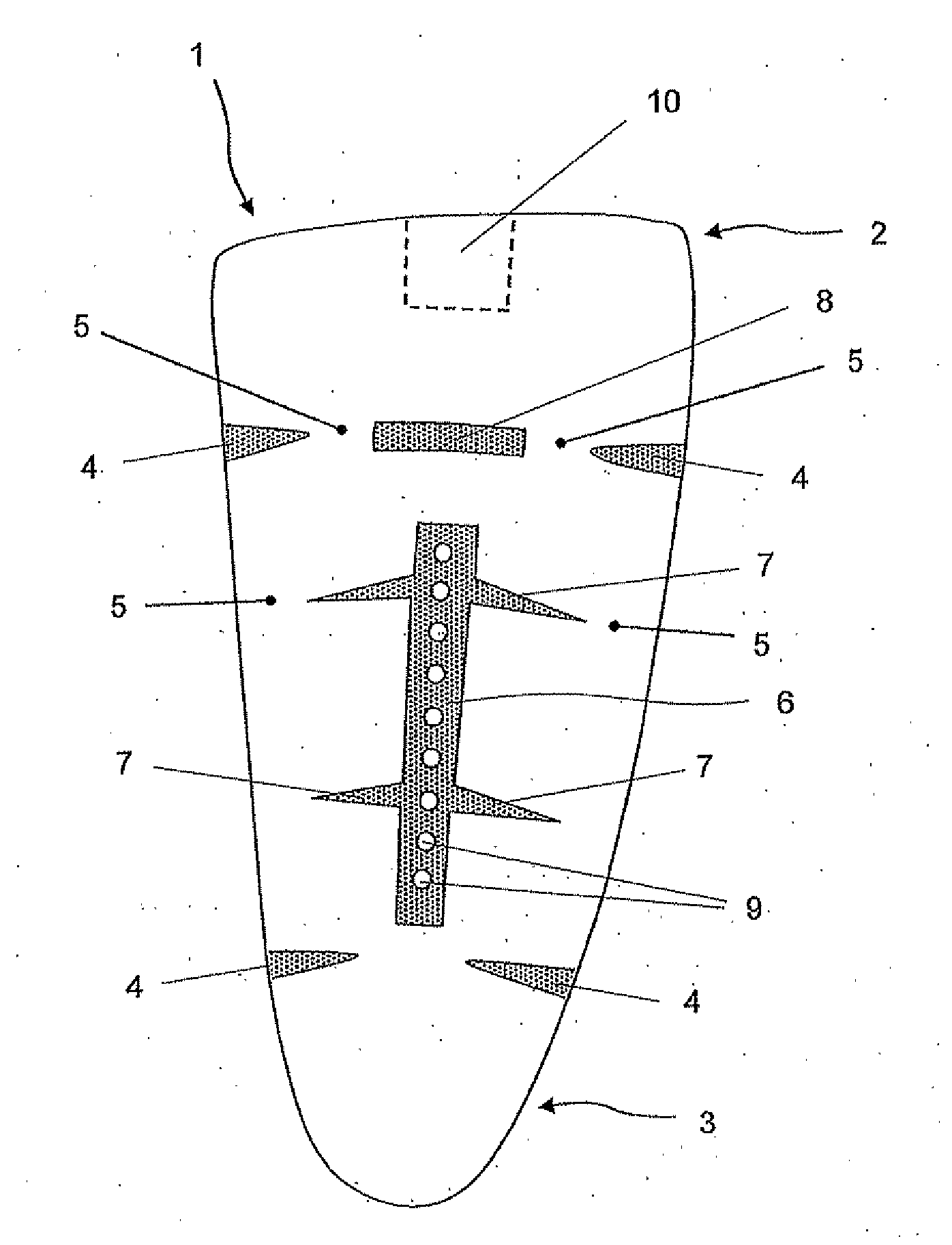 Air-permeable tongue for shoes, comprising a rigid yet flexible tongue part