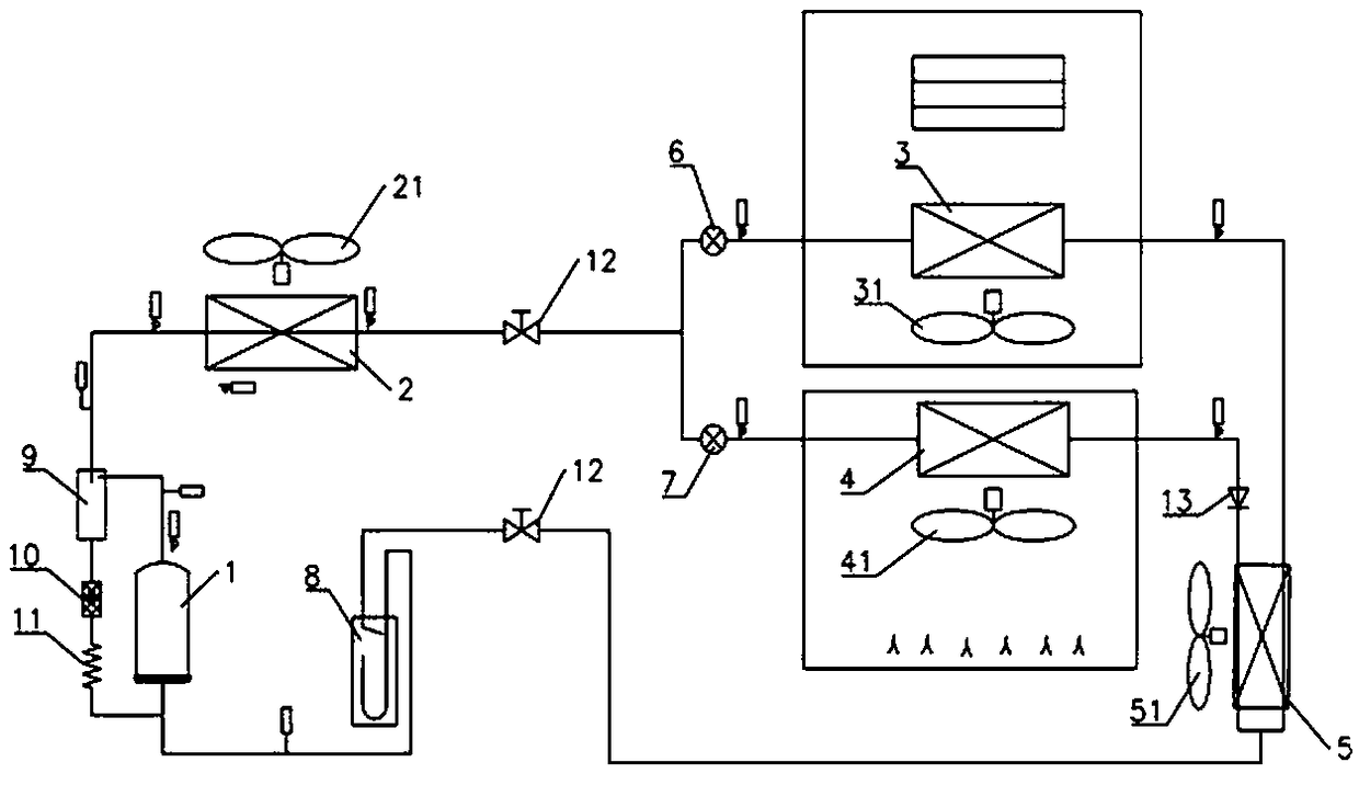 Vehicle air conditioner battery cooling system