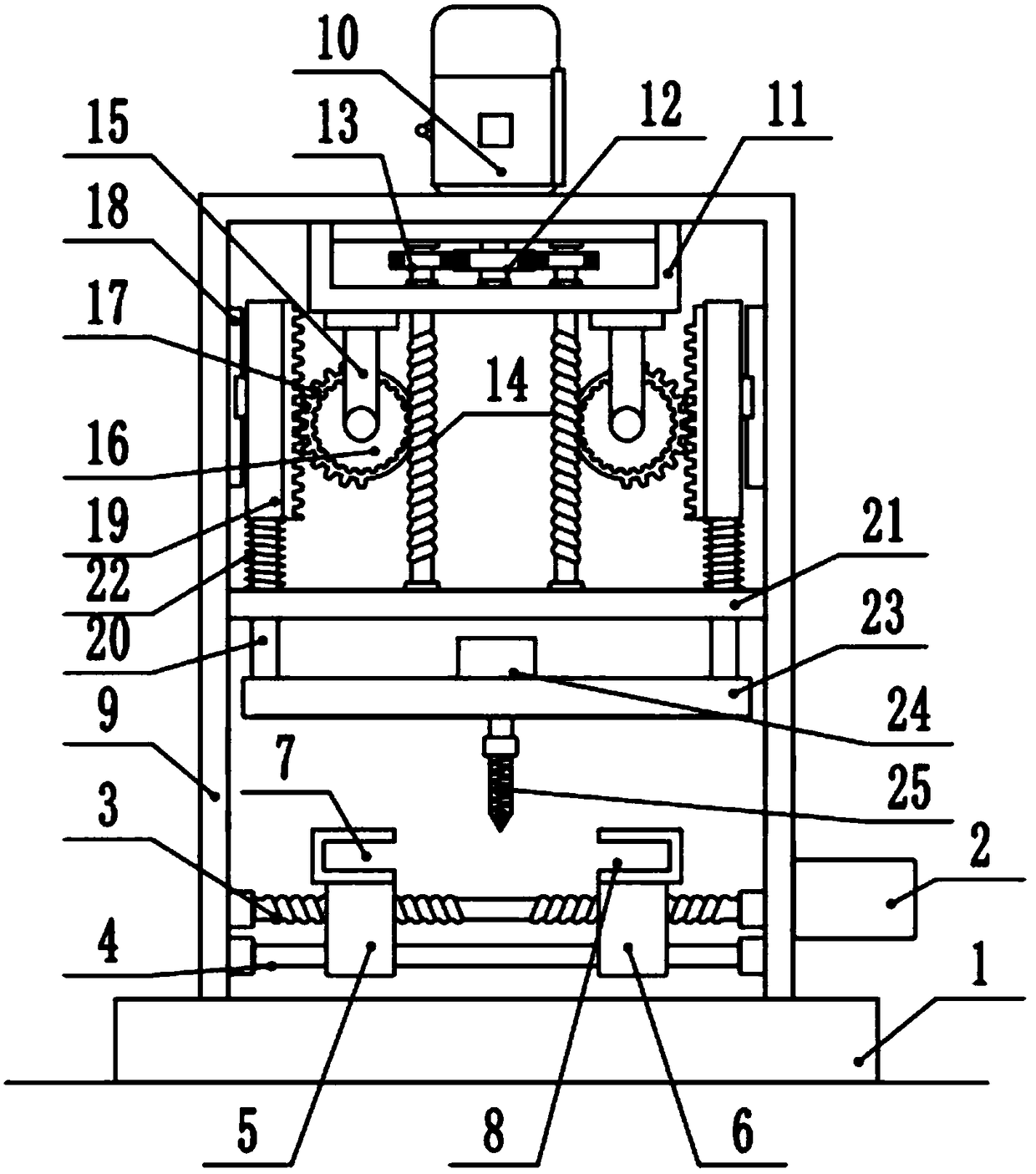 Bolt hole machining device for die machining