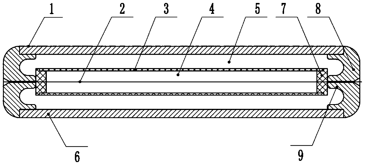 Composite type energy-containing rod used for generating controllable impact waves and manufacturing method thereof