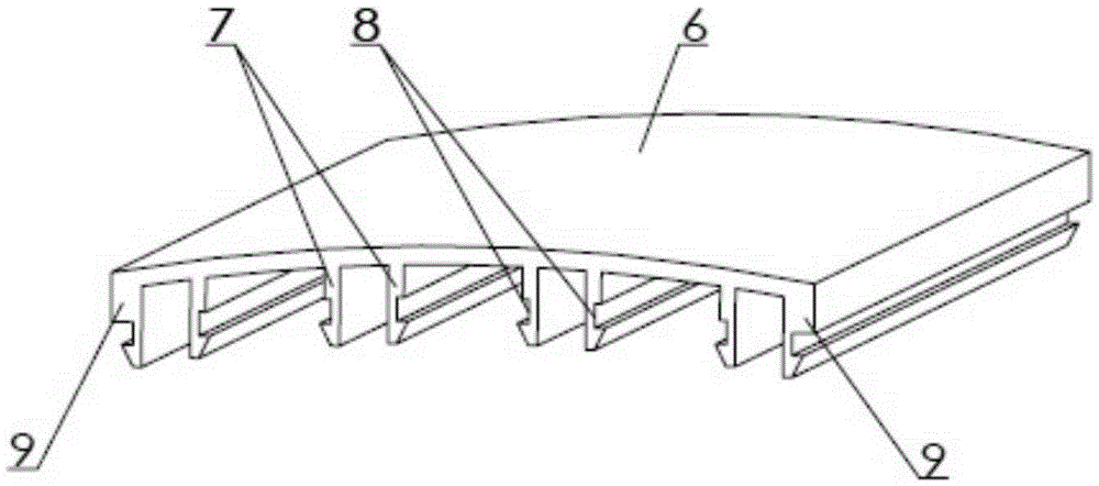 Split flow-guide type aluminum alloy heat dissipating profile