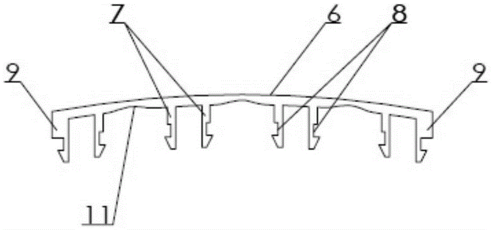 Split flow-guide type aluminum alloy heat dissipating profile