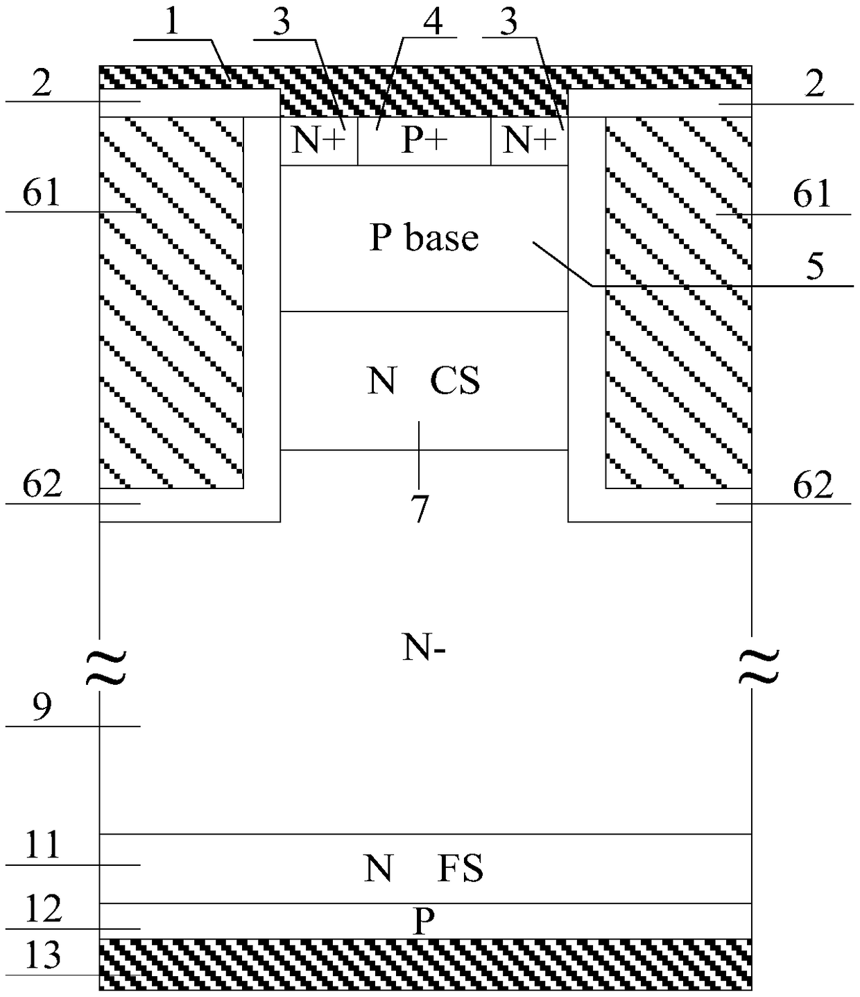 A charge storage type insulated gate bipolar transistor and a preparation method thereof