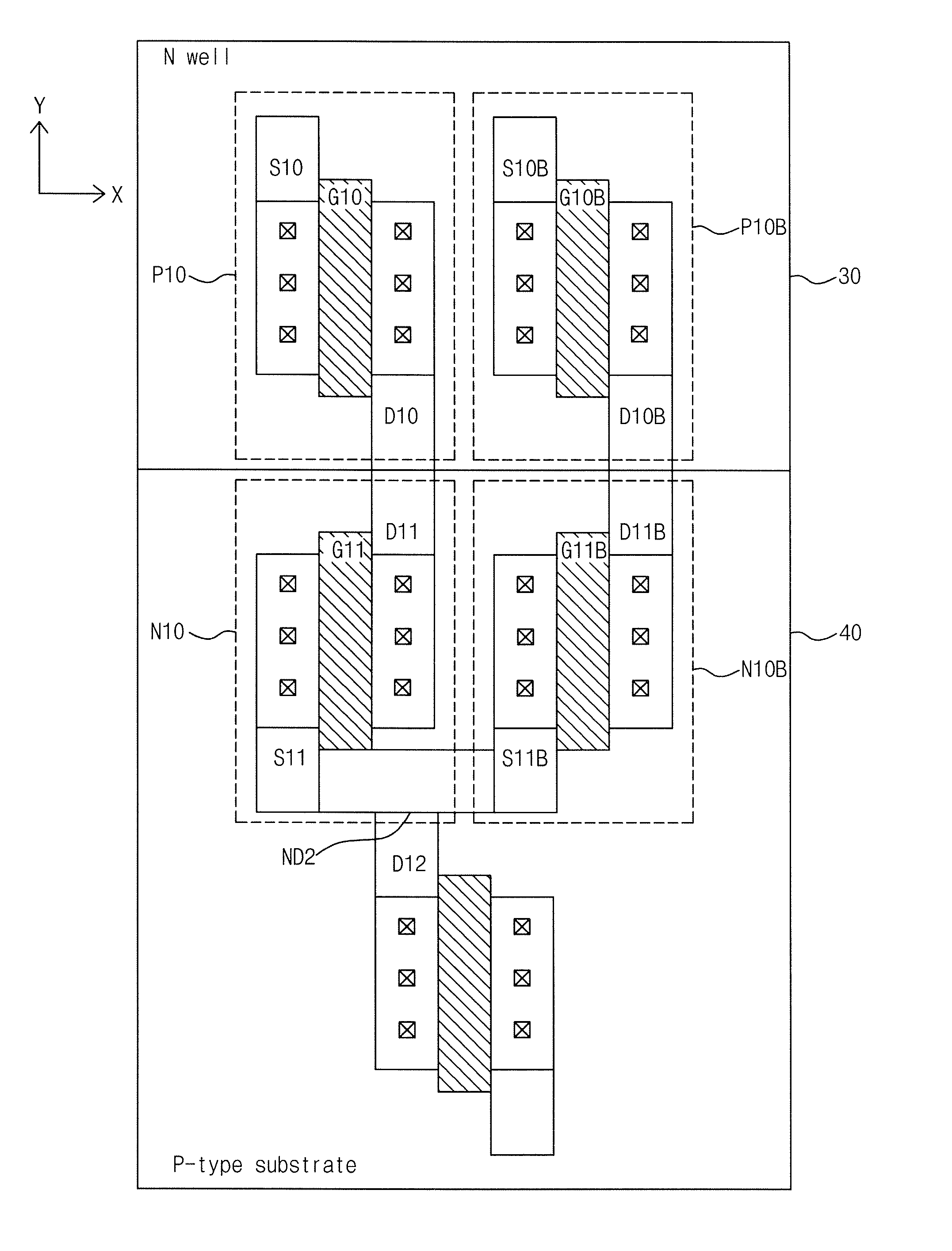 Current mirror semiconductor device and a layout method of the same