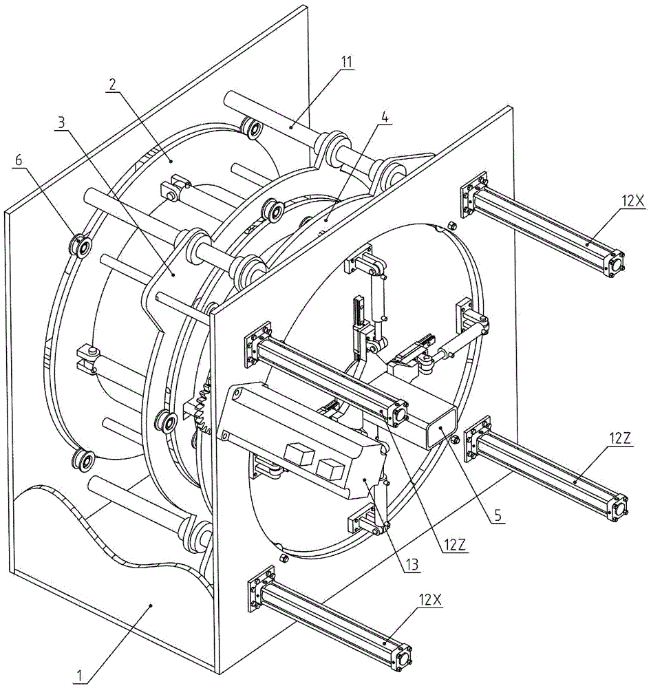 Intelligent clamping and rotary cutting device of rectangular pipes