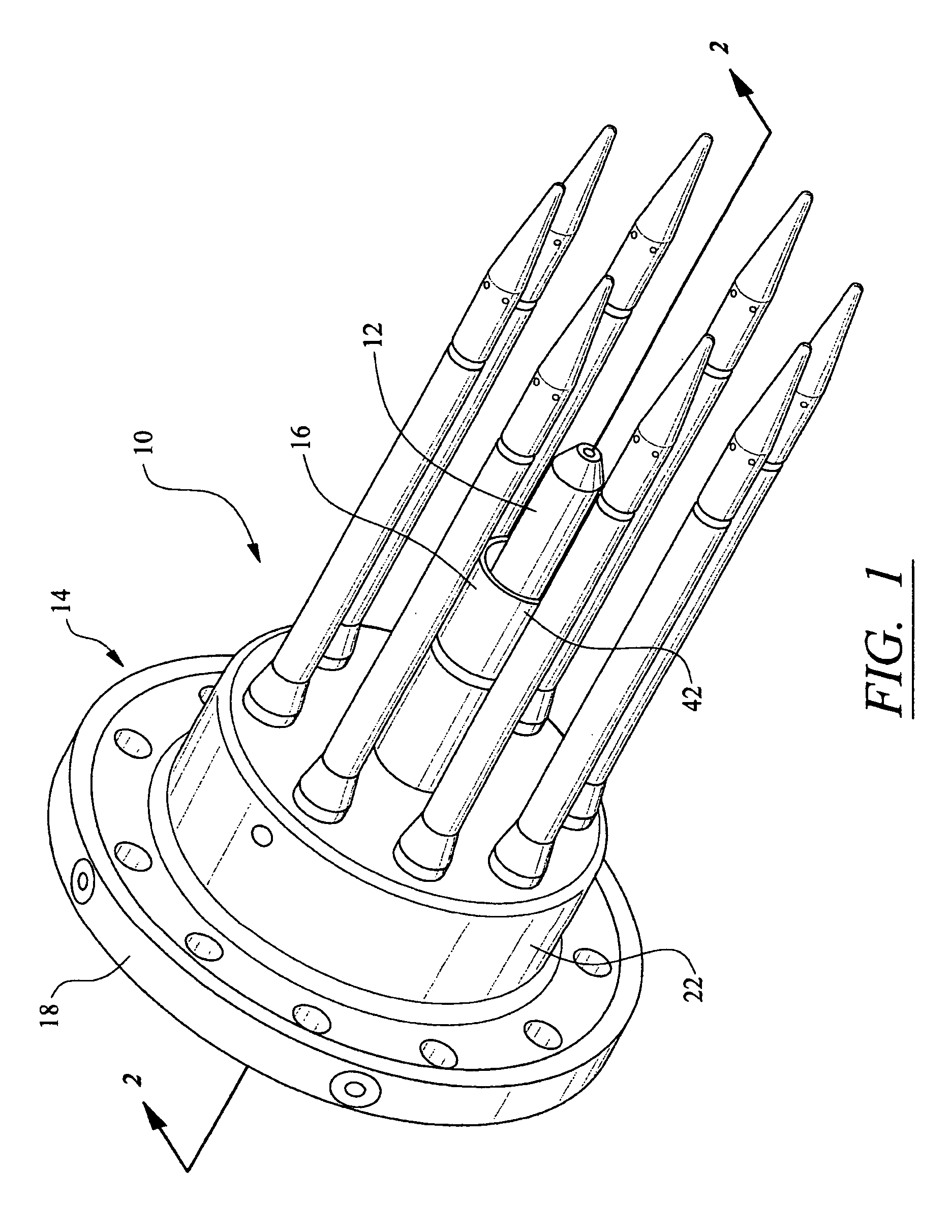 Support system for a pilot nozzle of a turbine engine