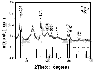 Preparation method for tungsten disulfide sheet-shaped nanomaterial