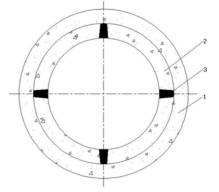 Circumferentially compressible composite well wall and construction method thereof