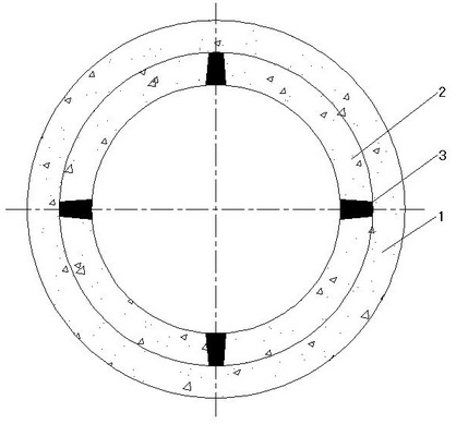 Circumferentially compressible composite well wall and construction method thereof