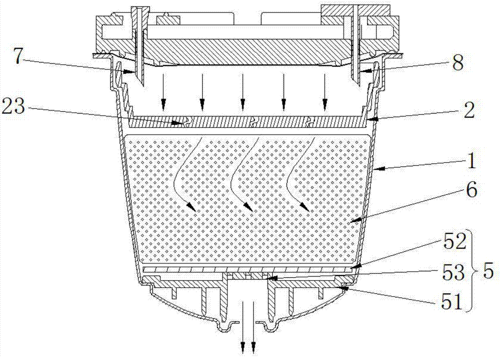 Capsule for accelerating flow liquid and preventing filler from backflowing