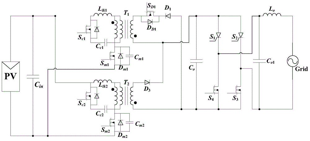 Photovoltaic grid-connected inverter with active power decoupling function