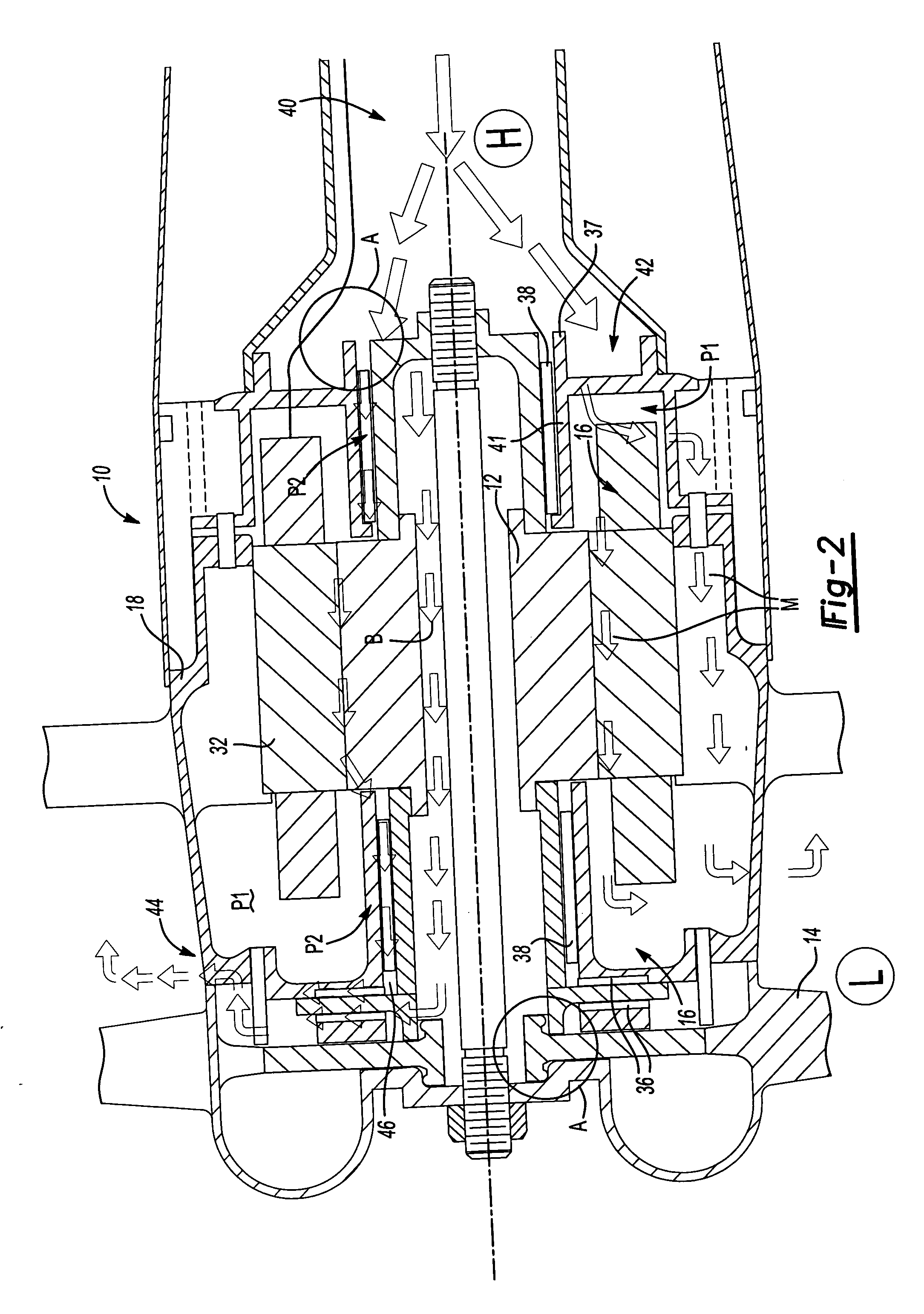 Integral motor and air bearing cooling path