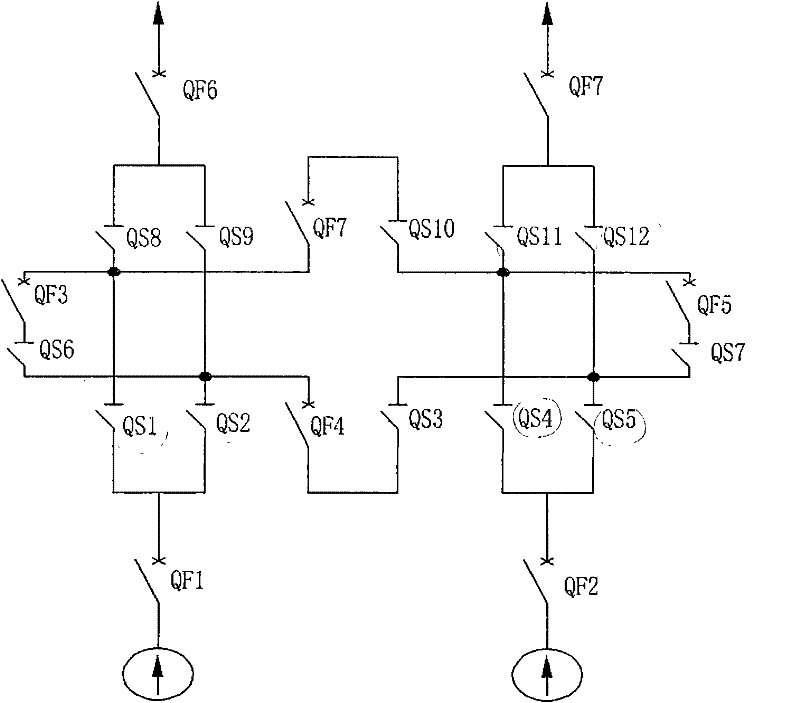 High-voltage switch transfer current device