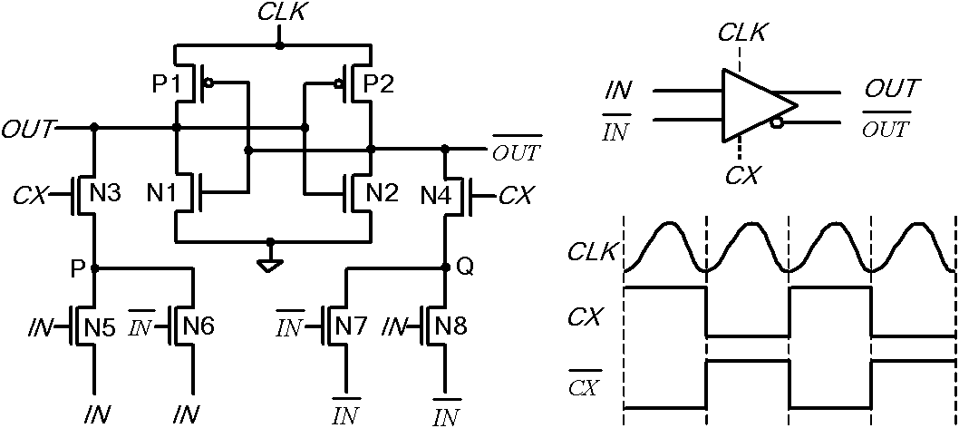 Single-phase clock pass transistor adiabatic logic circuit, full adder and 5-2 compressor