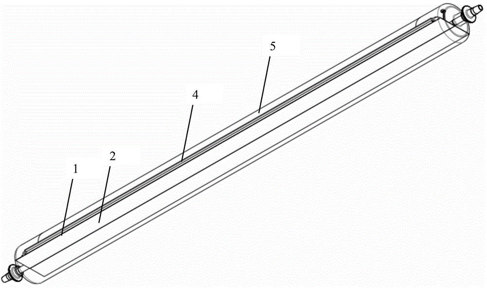 Glass-metal vacuum packaged one-dimensional tracking focusing solar collector