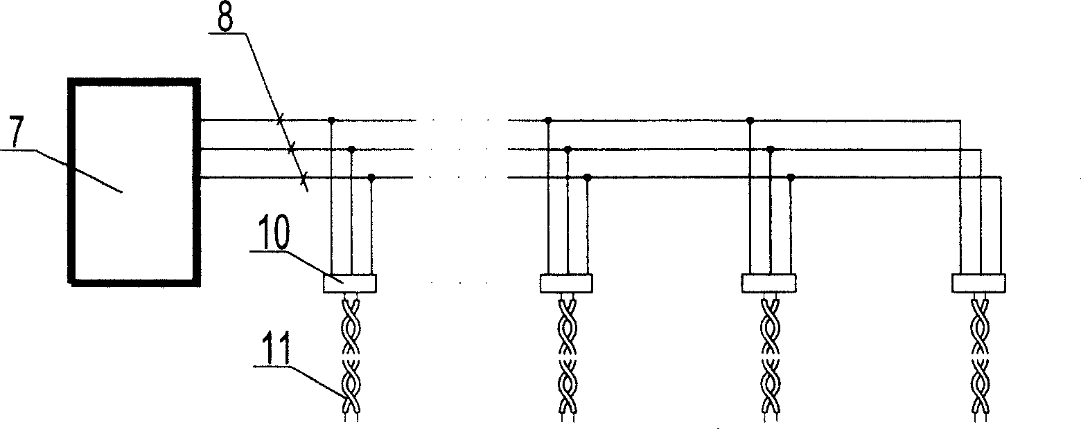 Intelligent bus parallel connection thermal sensitive element type linetype temperature-sensing fire disaster detector