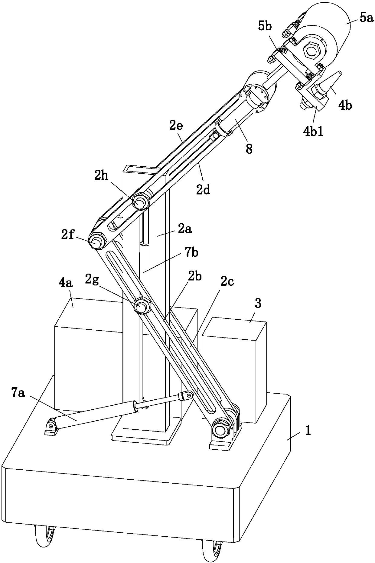 Automatic mortar spraying and roll levelling machine for wall face construction of building