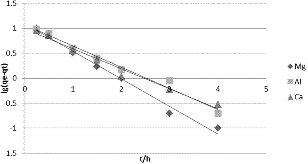 Metal element improved biochar-based nitrate radical adsorbent and preparation method thereof