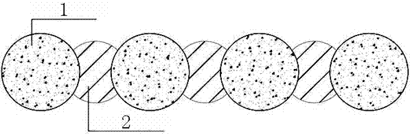 Treatment method for difficult waterproof curtain pile forming caused by too large filing pile filling coefficient