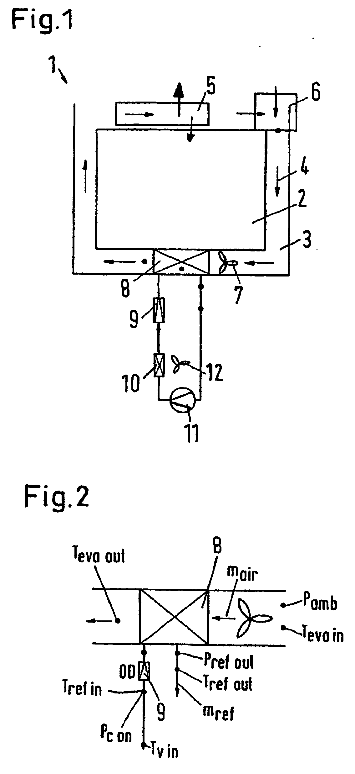 Method for detecting changes in a first flux of a heat or cold transport medium in a refrigeration system