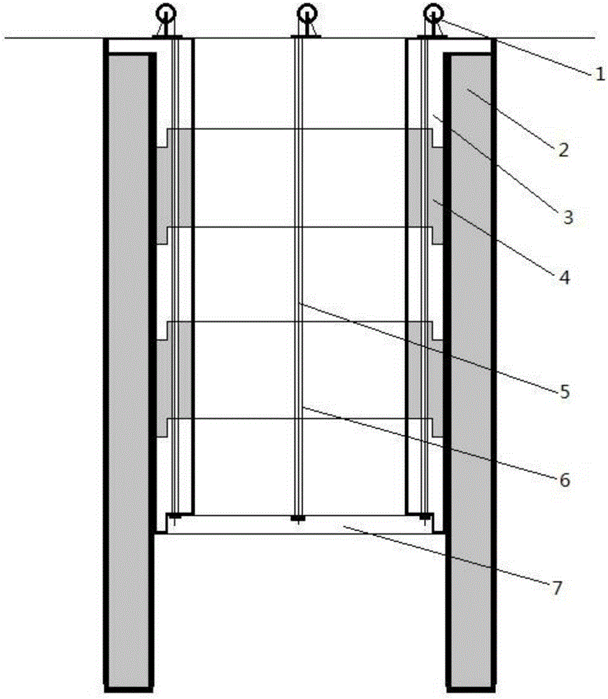 Underground supporting structure for reverse construction method and construction method