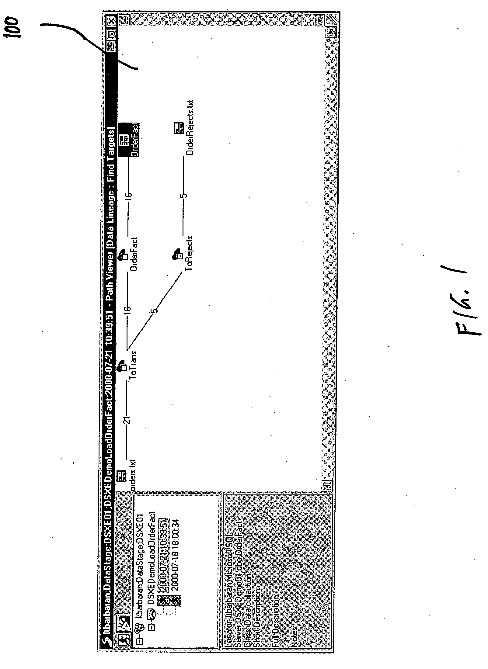 User interface options of a data lineage tool