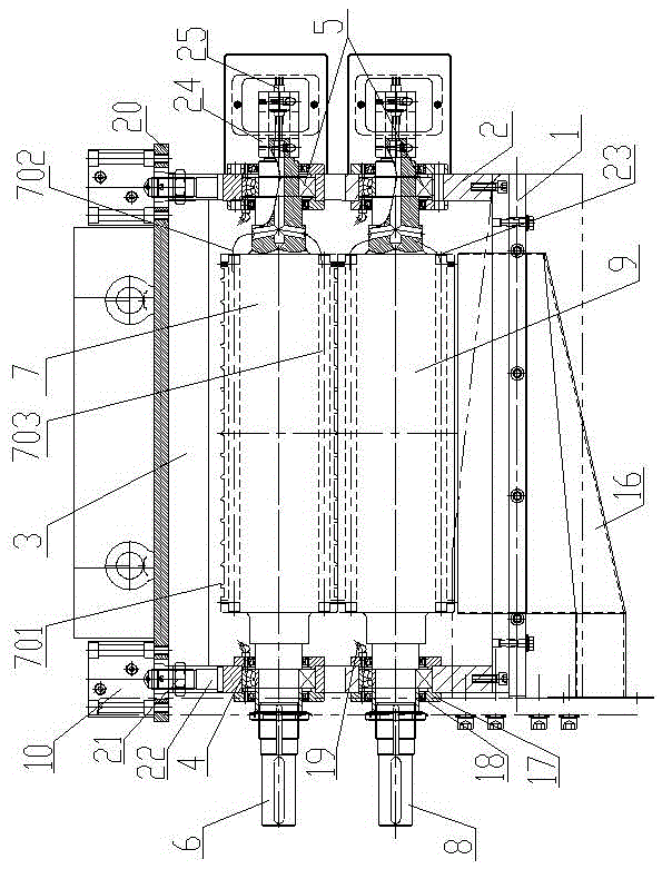 Cotton core embossing apparatus for diaper production line and embossing method thereof