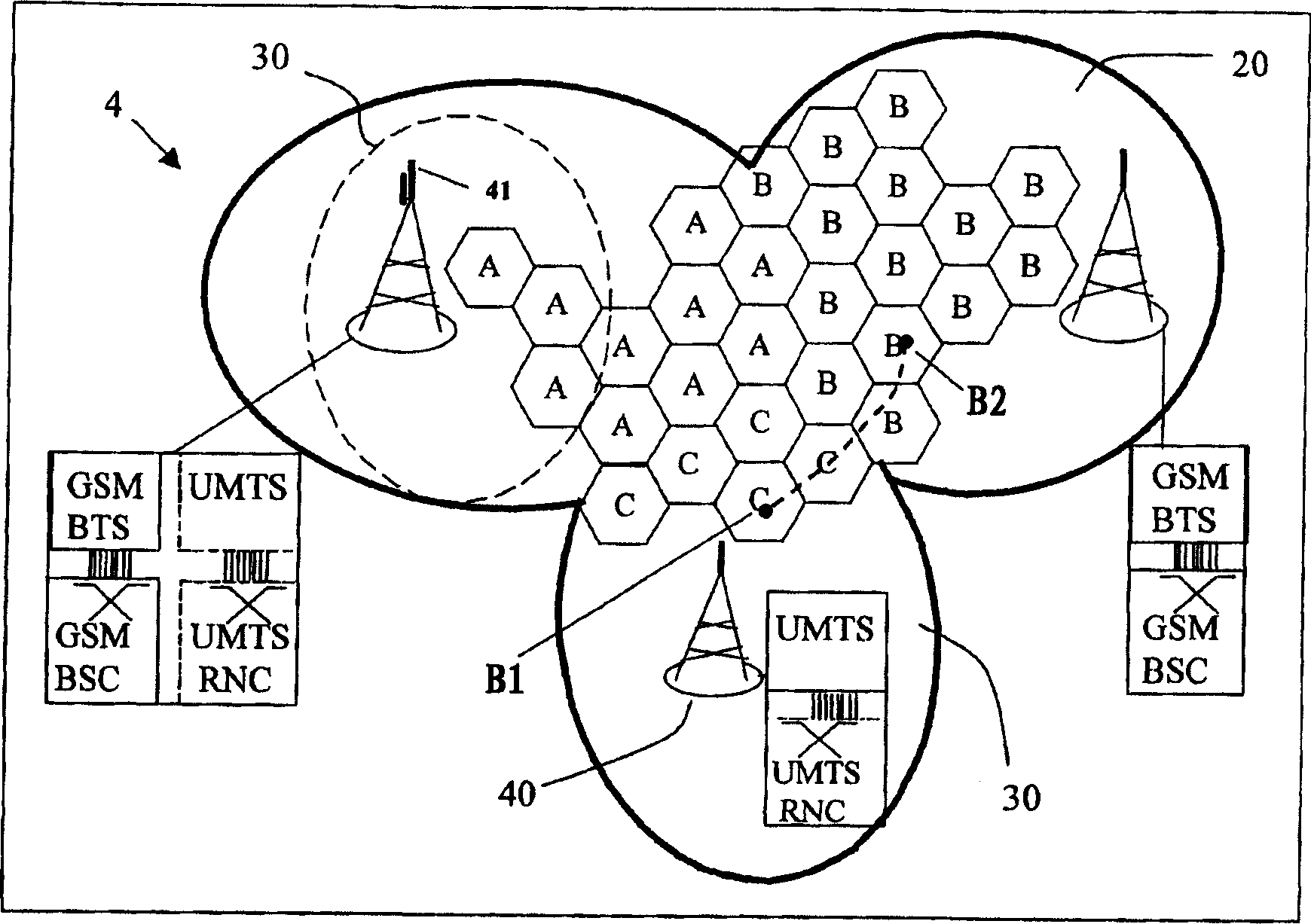 Method and system for calculating the 2G-3G neighborhood