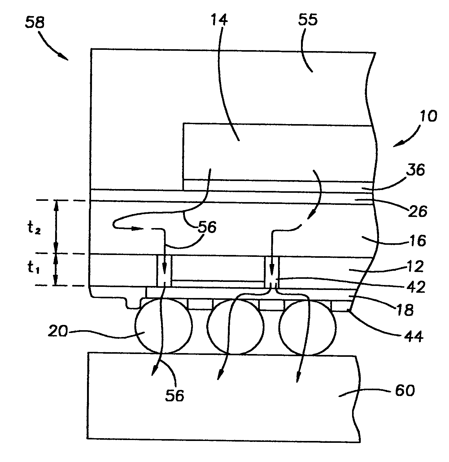 Intrinsic thermal enhancement for FBGA package