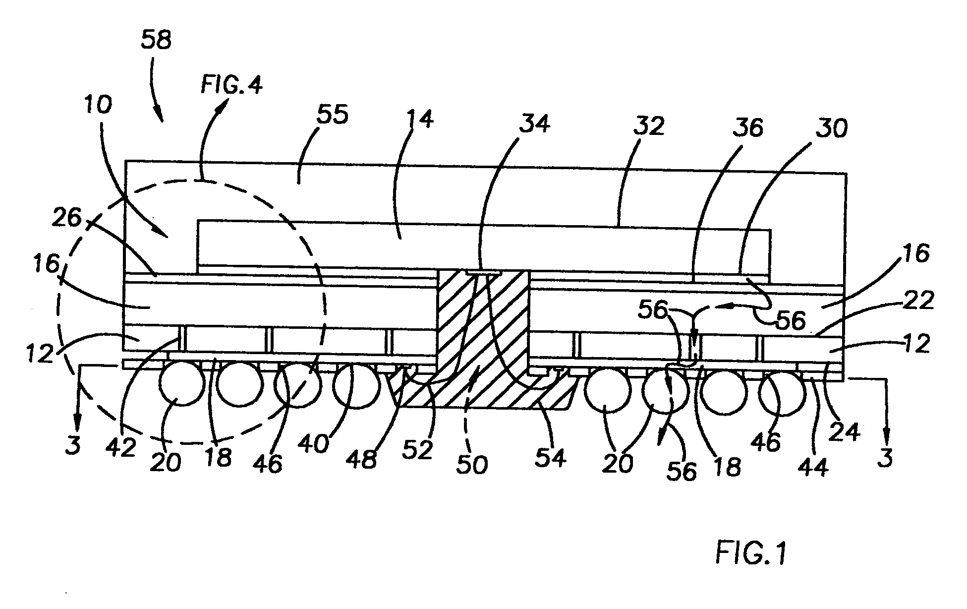 Intrinsic thermal enhancement for FBGA package