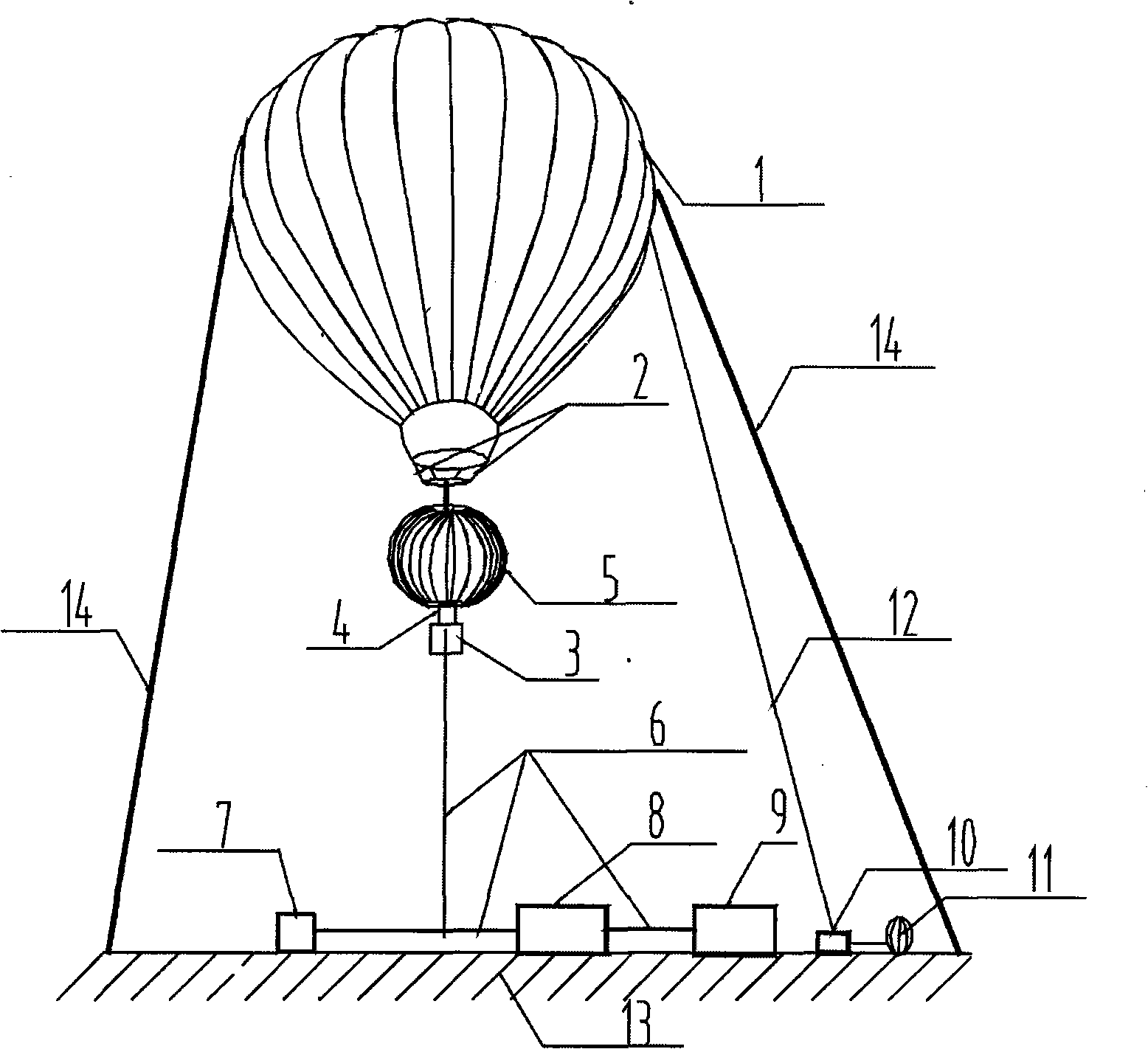 High altitude spherical hollow space turbine type wind power generator