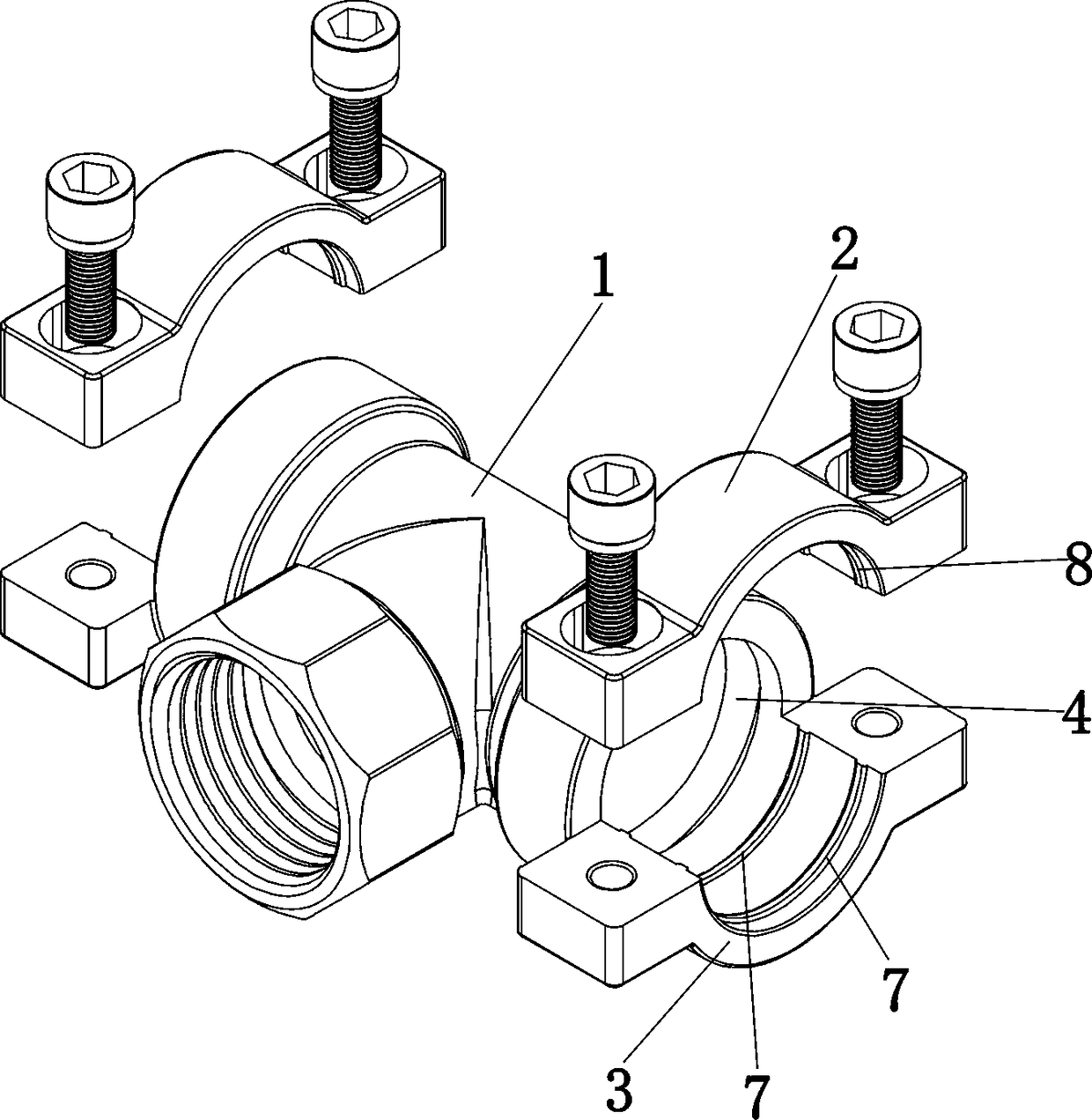 Simply assembled and disassembled pipeline connecting piece