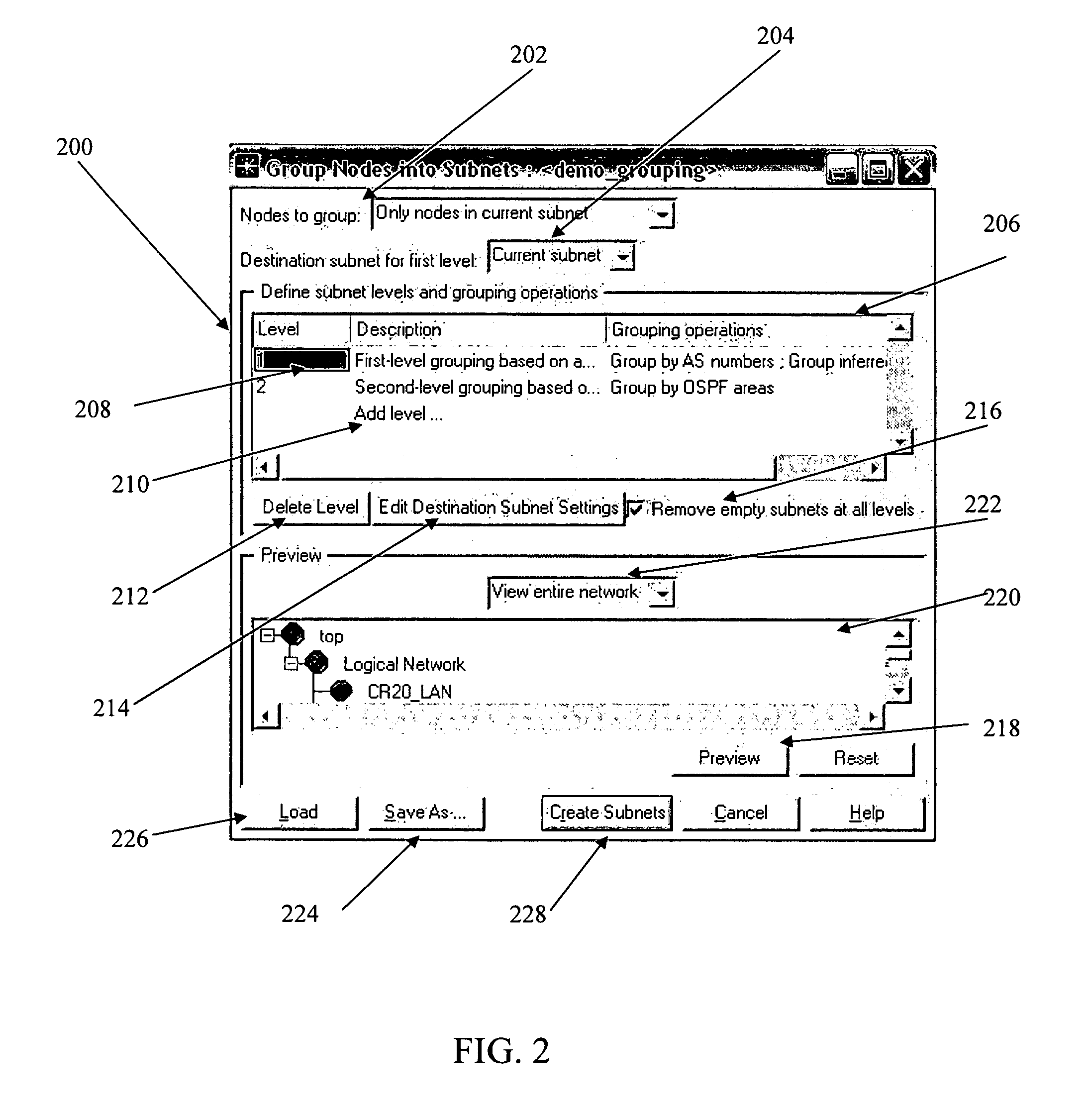 Generation of a network topology hierarchy