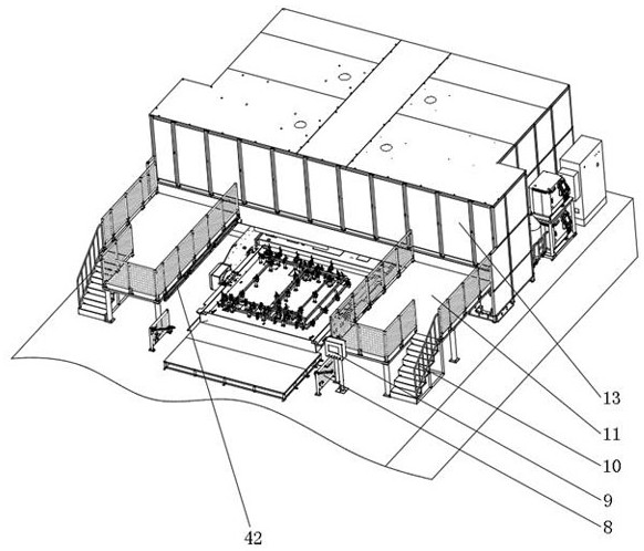 Rotary intelligent automatic welding workstation for five large pieces of passenger car body framework