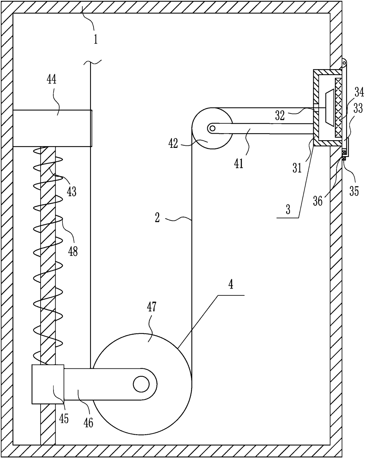 Extension type data transmission line for switch cabinet